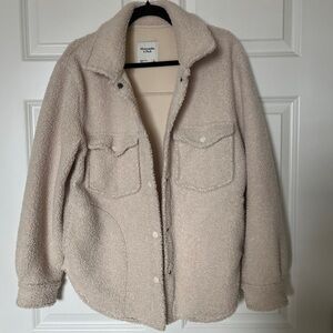 Abercrombie & Fitch Cream Teddy Jacket